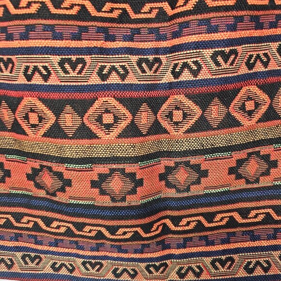 NWT Forever 21 Orange Aztec Tapestry Mini Skirt Southwestern Boho M - Picture 3 of 11
